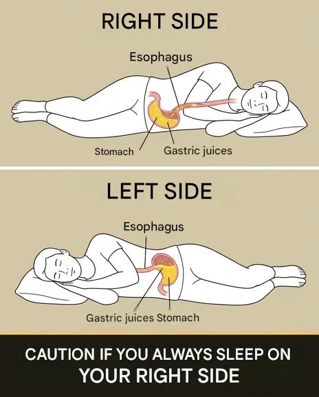 What risks do you run when you sleep on your right side?